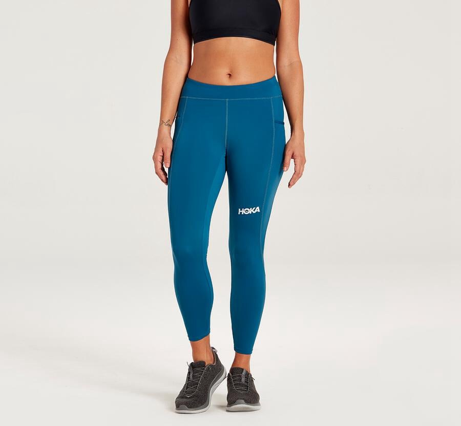 Pantalon Hoka One One Performance Crop Tight Femme - Bleu - QGW-726431